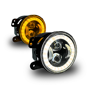 PAR FAROL AUXILIAR ANGEL EYES 4" LUZ BAIXA/ALTA DRL SETA