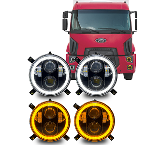 KIT 4 FARÓIS LED 5.75 COM SUPORTES CARGO PANDA (2012 em diante)