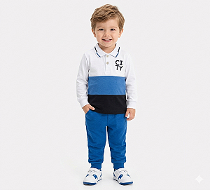 Conjunto Infantil Menino Milon Confortável Camisa Pólo e Calça