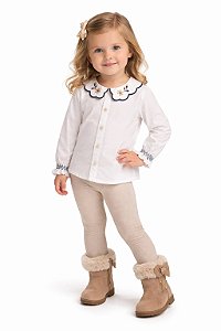 Blusa Infantil Menina em Tricoline Confortável Milon
