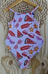 Maiô Infantil Menina Marlan Estampa Refrescante Verão
