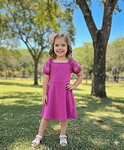 Vestido Infantil Menina Kely Ket Tamanho 8 Rosa Verão  Bordado Flores