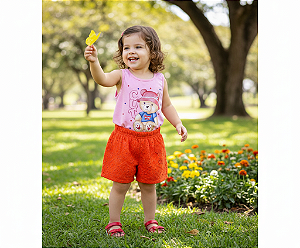Conjunto Infantil Menina Brandili Tamanho 6 Verão