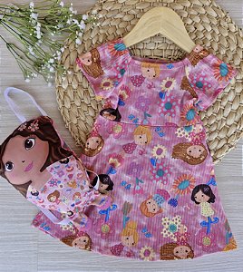 Vestido Infantil com Mochila Boneca Kely Ket Verão