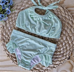 Biquíni Infantil Menina Kukiê Verde Água Verão