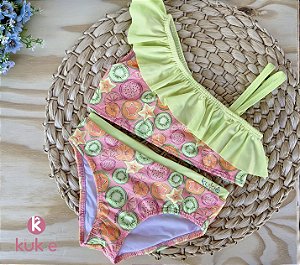 Biquíni Infantil Kukiê Menina Tamanho 8 Frutas Tropicais Verão
