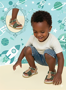 Sandália Infantil Menino Pimpolho Aventura Tamanho 17 à 21