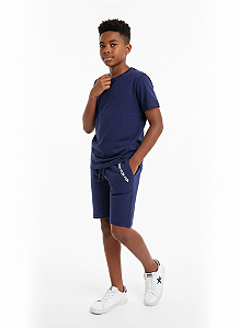 Conjunto Juvenil Menino Brandili Camisa Bermuda Marinho