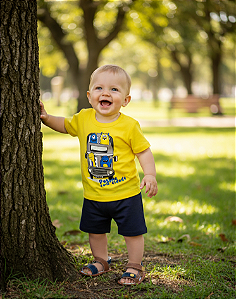 Conjunto Bebê Brandili Amarelo Verão