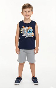 Conjunto Menino Astronauta: Regata Space Exploration + Bermuda Conforto