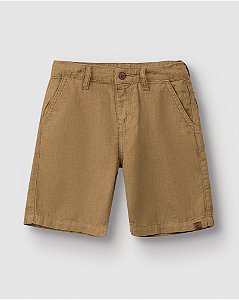 Bermuda Menino Carinhoso Chino Cintura Média Em Sarja Stretch