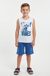 Conjunto Infantil Menino Kyly Regata e Bermuda em Moletinho