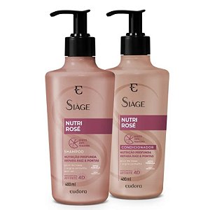 Combo Siàge Nutri Rose: Shampoo 400ml + Condicionador 400ml #progressiva