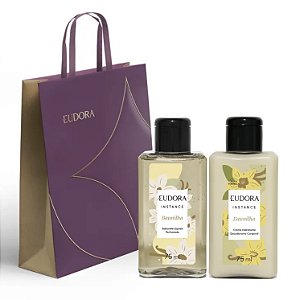 Combo Instance Baunilha Mini: Sabonete Líquido 75ml + Loção Hidratante Desodorante Corporal Baunilha 75ml + Sacola Eudora