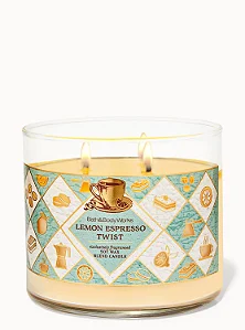 Vela Aromática 3 Pavios Lemon Espresso Twist Bath & Body Works #importados #progressiva
