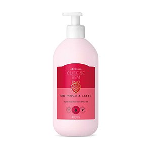 Loção Hidratante Desodorante Corporal Cuide-se Bem Morango e Leite 400ml