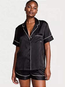 Pijama Curto Preto em Cetim Victoria’s Secret #progressiva