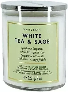 Vela 1 Pavio White Tea & Sage Bath & Body Works 227g #progressiva
