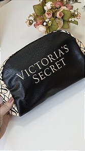 Necessaire Victoria’s Secret Preta com logo