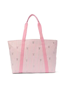 Bolsa Tote Rosa Listrada com logo em Strass Victoria’s Secret