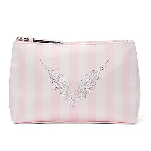 Necessaire Victoria’s Secret Fashion Show Rosa Listrada com Asas em Strass