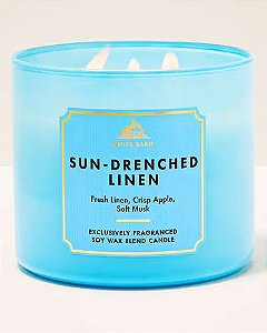 Vela Aromática 3 Pavios Sun- Drenched Linen Bath & Body Works
