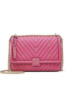 Bolsa Rosa Pink Média Alça em Corrente Victoria’s Secret