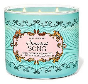 Vela Aromática 3 pavio Sweetest Song Bath & Body Works