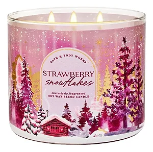 Vela Aromática 3 Pavios Strawberry Snowflakes Bath & Body Works