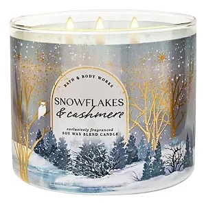 Vela Aromática 3 Pavios Snowflakes & Cashmere Bath & Body Works