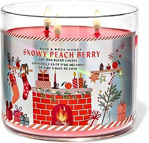 Vela Aromática 3 pavios snowy Peach Berry Bath & Body Works