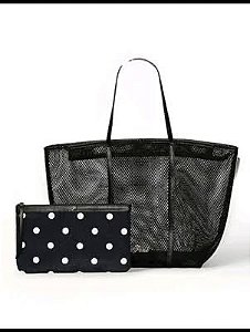 Bolsa de Praia Preta Pink Victoria’s Secret -2 Itens