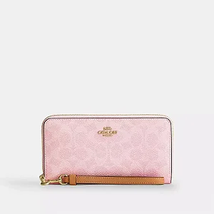 COACH Long Zip Around Wallet In Signature Canvas