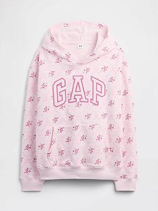 GAP Moletom Branco e Rosa Florido