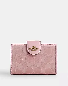 COACH Carteira Corner Medium Zip Wallet açor Soft Pink