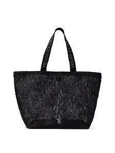 Bolsa Tote Preta Renda Victoria´s Secret