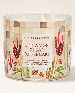 Vela Aromática 3 Pavios Cinnamon Sugar Coffee Cake Bath & Body Works