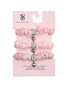 Kit 3 Elasticos de Cabelo Rosa Victoria´s Secret