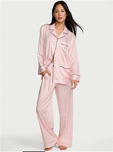 PRÉ VENDA Pijama Longo Cetim Escrita Fashion Show 2026 Victoria´s Secret