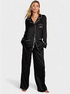 PRÉ VENDA Pijama Longo Preto Com Asas Fashion Show 2026 Victoria´s Secret