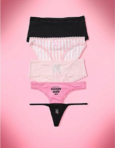 PRÉ VENDA Kit Calcinha Fashion Show 2026 Victoria's Secret Contém 4 itens
