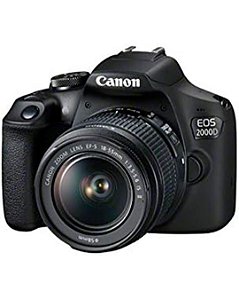 Câmera Canon Eos 2000D Wi-Fi/Nfc com Lente Ef-s 18-55 Mm III - Preta