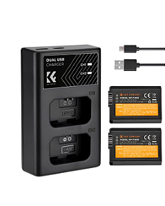 Kit De Bateria E Carregador K&F NP-FW50 para Sony