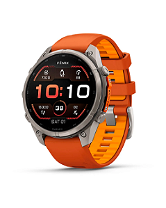 Relógio Garmin Fenix 9 Pro Sapphire 47mm - Titanium/Orange/Spark- 010-04336-05