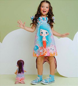 Vestido Sereia 3D Blue lovers