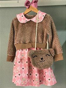 Vestido Elisa Teddy Rose Bolsa