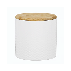 Pote Zig Zag Dolomita com Tampa de Bambu - Tam P
