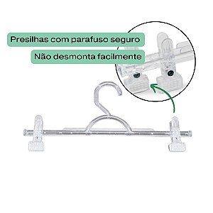 Cabide Transparente com Presilhas