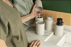 Porta Escovas de Dente Dórica - Bege