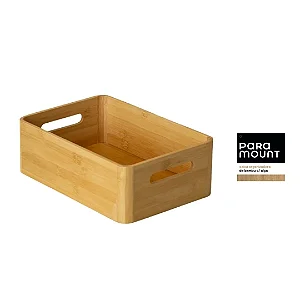 CAIXA ORGANIZADORA DE BAMBU C/ ALCA 30X19X10,4 CM